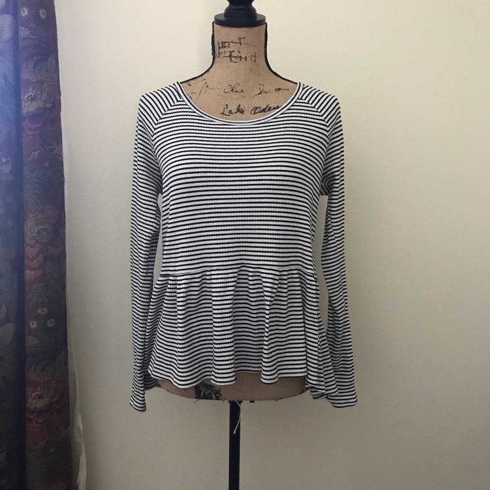 Striped Peplum Top
